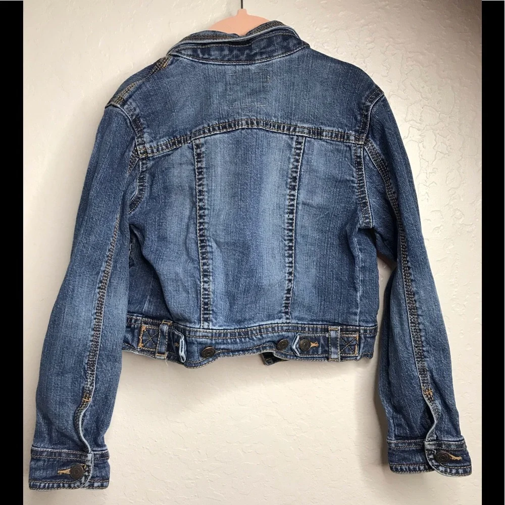 Old Navy small blue jean denim button up jacket